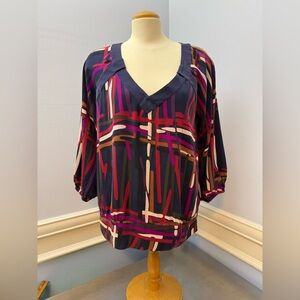 DVF vintage silk blend abstract blouse